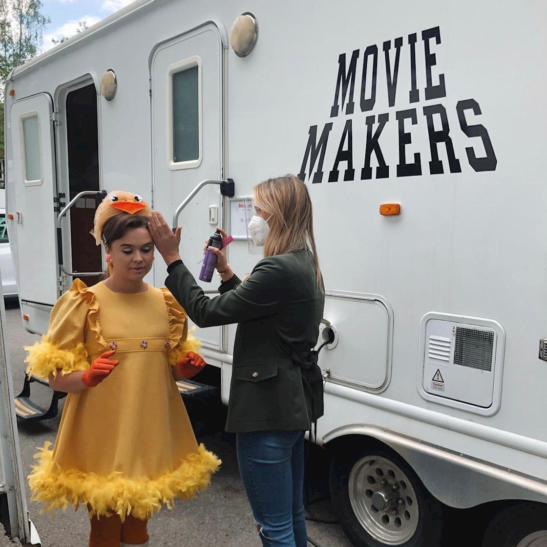 On set with a TV & Film MUA